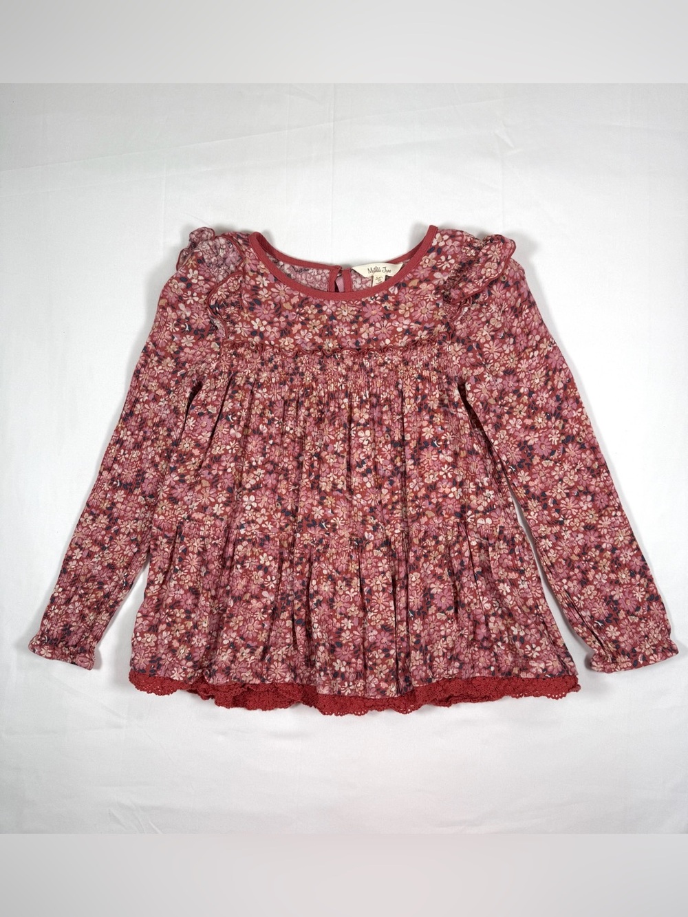 MATILDA JANE Girls Alma Imagine Red Floral Boho Cottagecore Long Sleeve Shirt 10